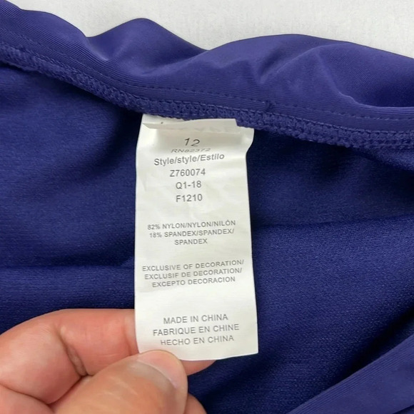 Island Escape New Women’s 12 Ruched Side Tie Skirted Swimsuit Bottom - Picture 4 of 11